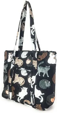 Quilted Cat-pattern handbag