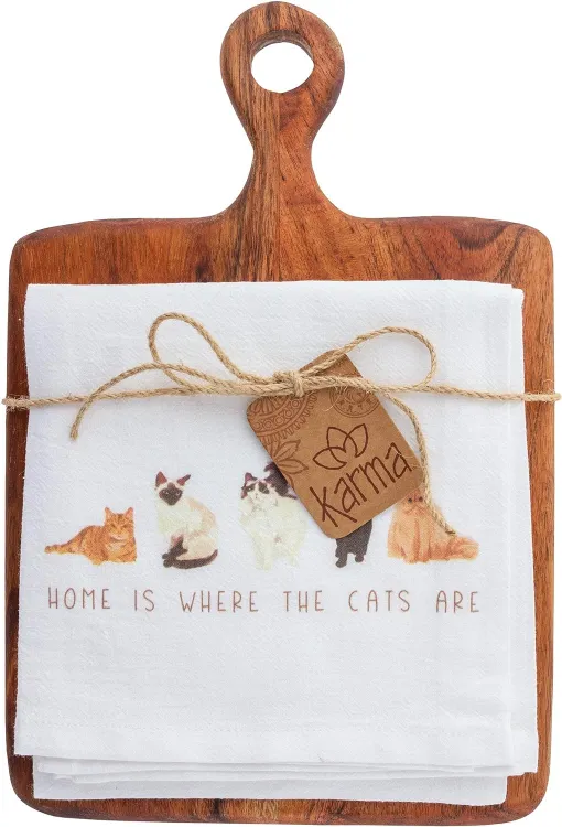 Cutting Board and Spreader Cat Mom Gift Set