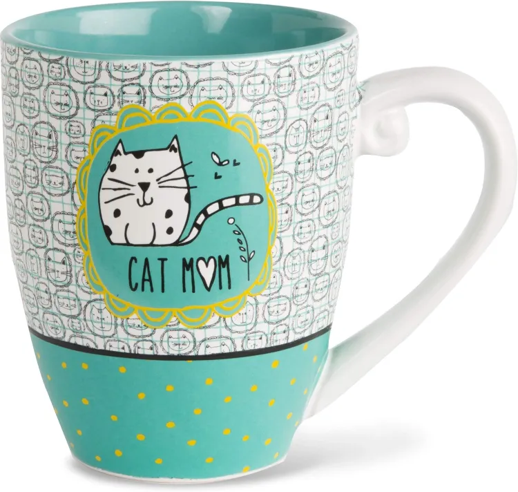 “Drink Coffee. Pet Cat. Repeat.” Cat Mom Mug