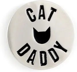 Enameled Pin Gift With Cat Dad Text