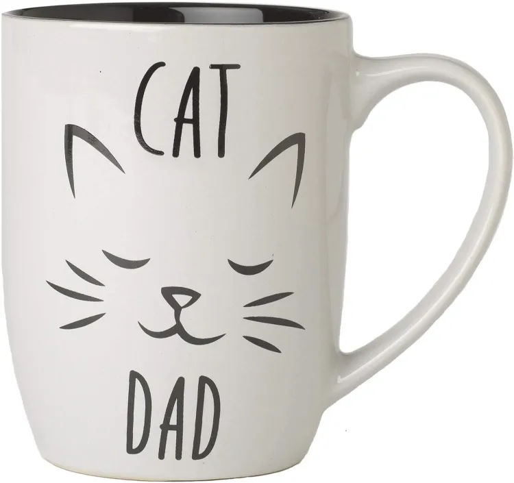PetRageous Designs "Cat Dad" Mug, Gray, 24-oz